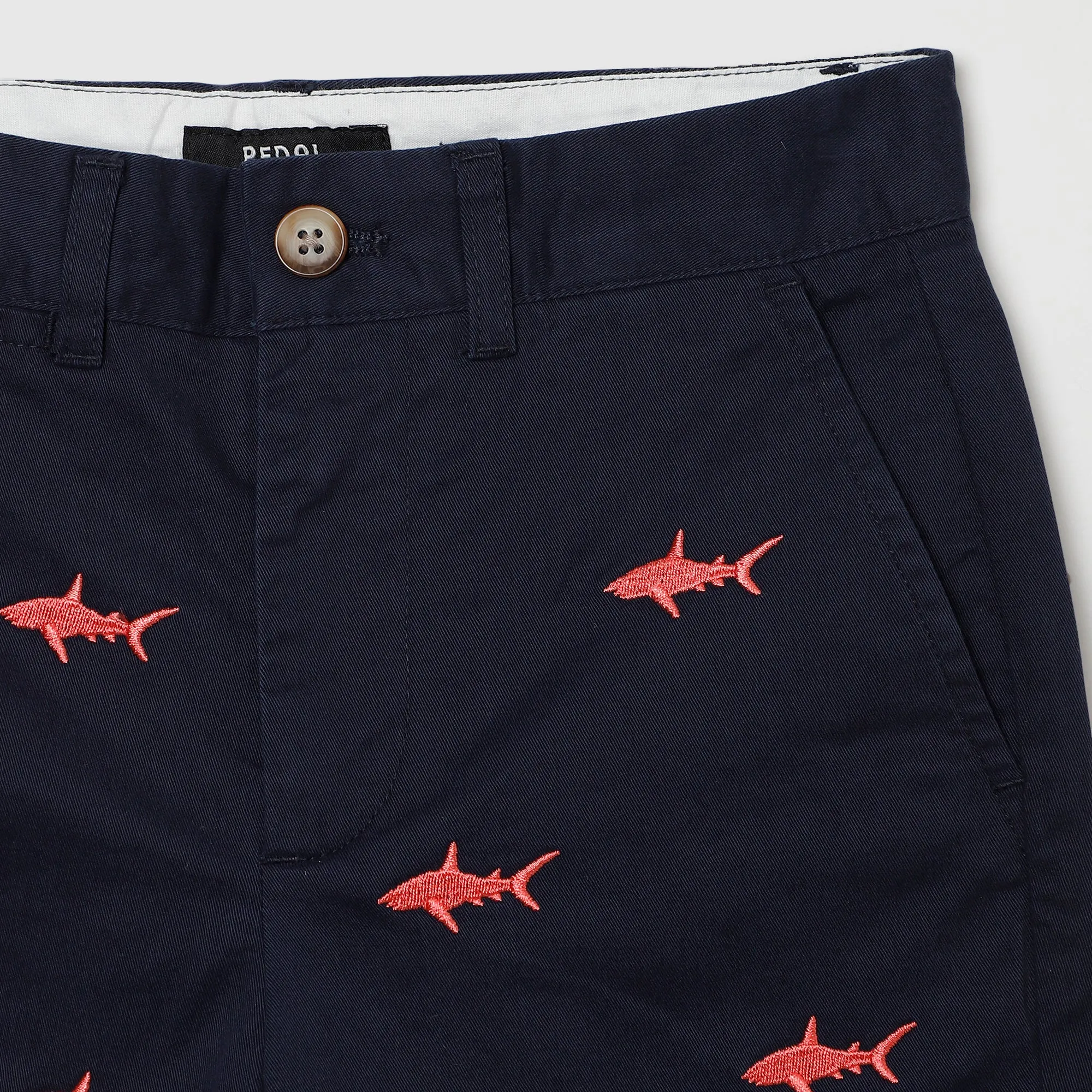 Coopers Embroidered Shark Chino Shorts