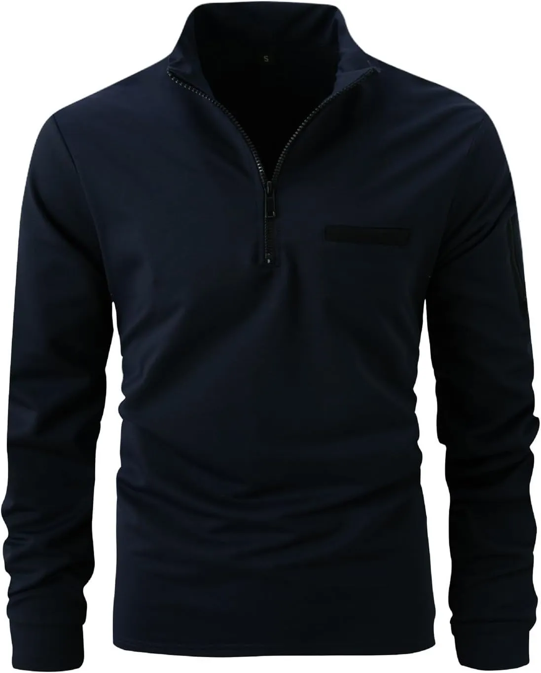 CRNTCEM Mens Long Sleeve Golf Polo Shirts Slim Breathable Lightweight Tennis Athletic Shirts Zip Up Collared Work Office Tee
