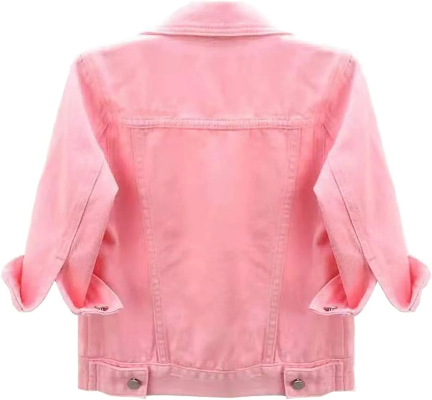 Cropped Jean Jacket for Women 3/4 Sleeve Short Denim Jacket Colored Casual Light Button Crop Trucker Jean Jackets Coat