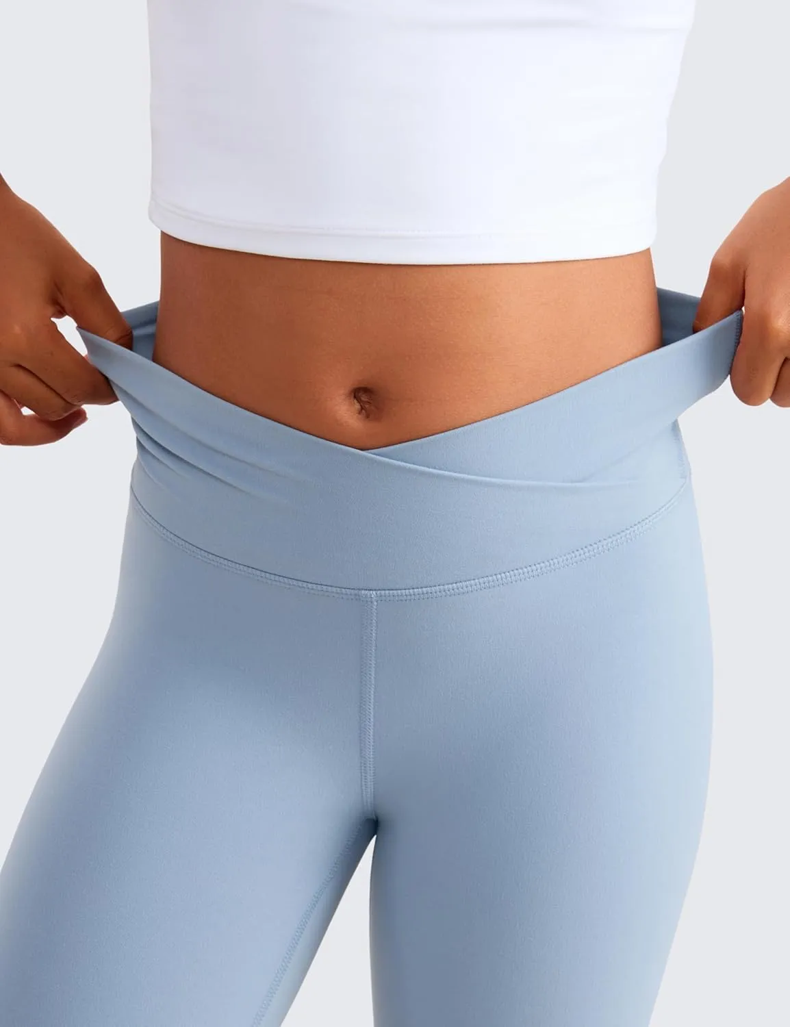 CRZ YOGA Girls Butterluxe Crossover Flare Leggings - Kids High Waist V Cross Bell Bottoms Bootcut Lounge Active Yoga Pants