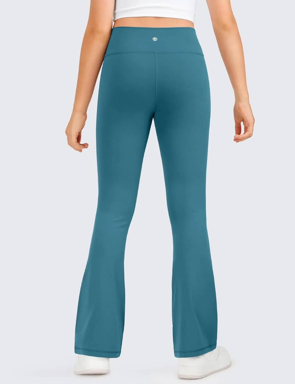 CRZ YOGA Girls Butterluxe Crossover Flare Leggings - Kids High Waist V Cross Bell Bottoms Bootcut Lounge Active Yoga Pants