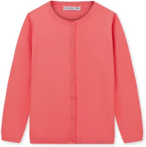 CUNYI Girl's Crewneck Lightweight Button-up Cardigan Cotton Knit Sweater Casual Cute Outerwear