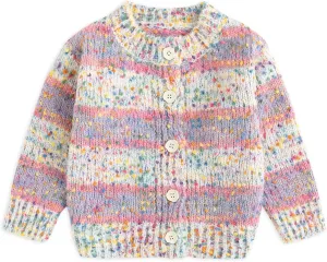 Curipeer Baby Girls Knitted Cardigan Pompoms Sweater Toddler Long Sleeve Jacket Outerwear 6M-4Y