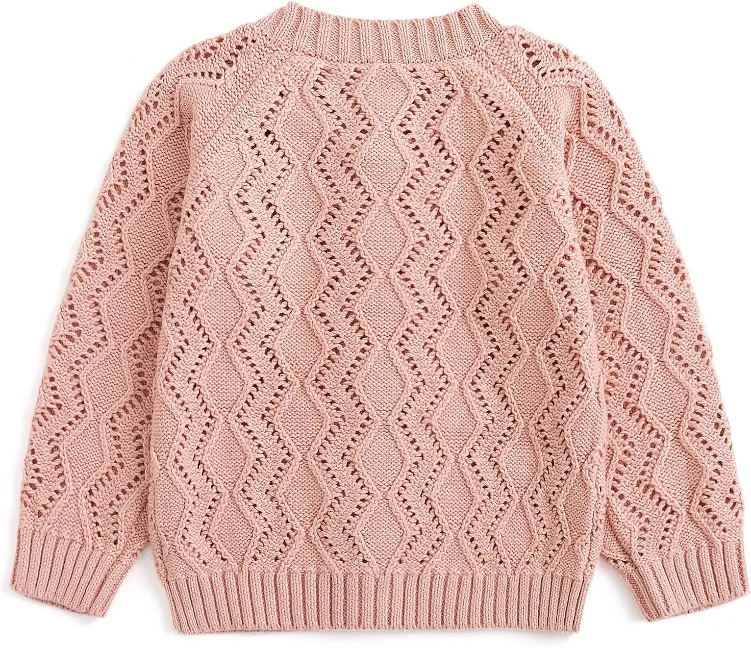 Curipeer Baby Girls Knitted Cardigan Pompoms Sweater Toddler Long Sleeve Jacket Outerwear 6M-4Y
