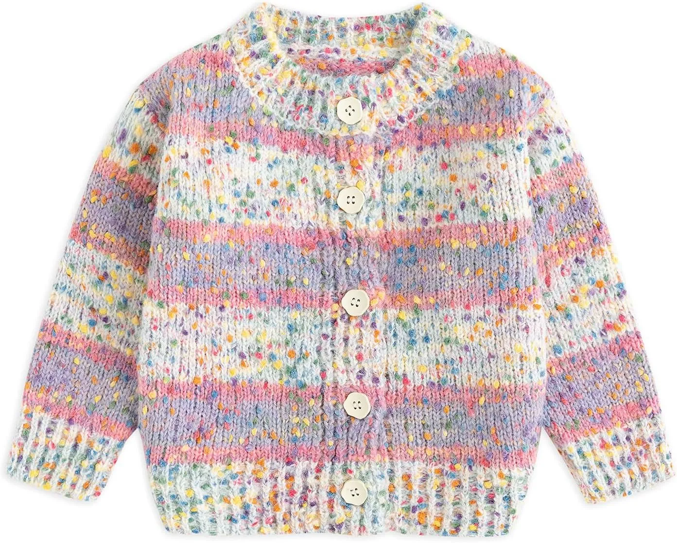 Curipeer Baby Girls Knitted Cardigan Pompoms Sweater Toddler Long Sleeve Jacket Outerwear 6M-4Y