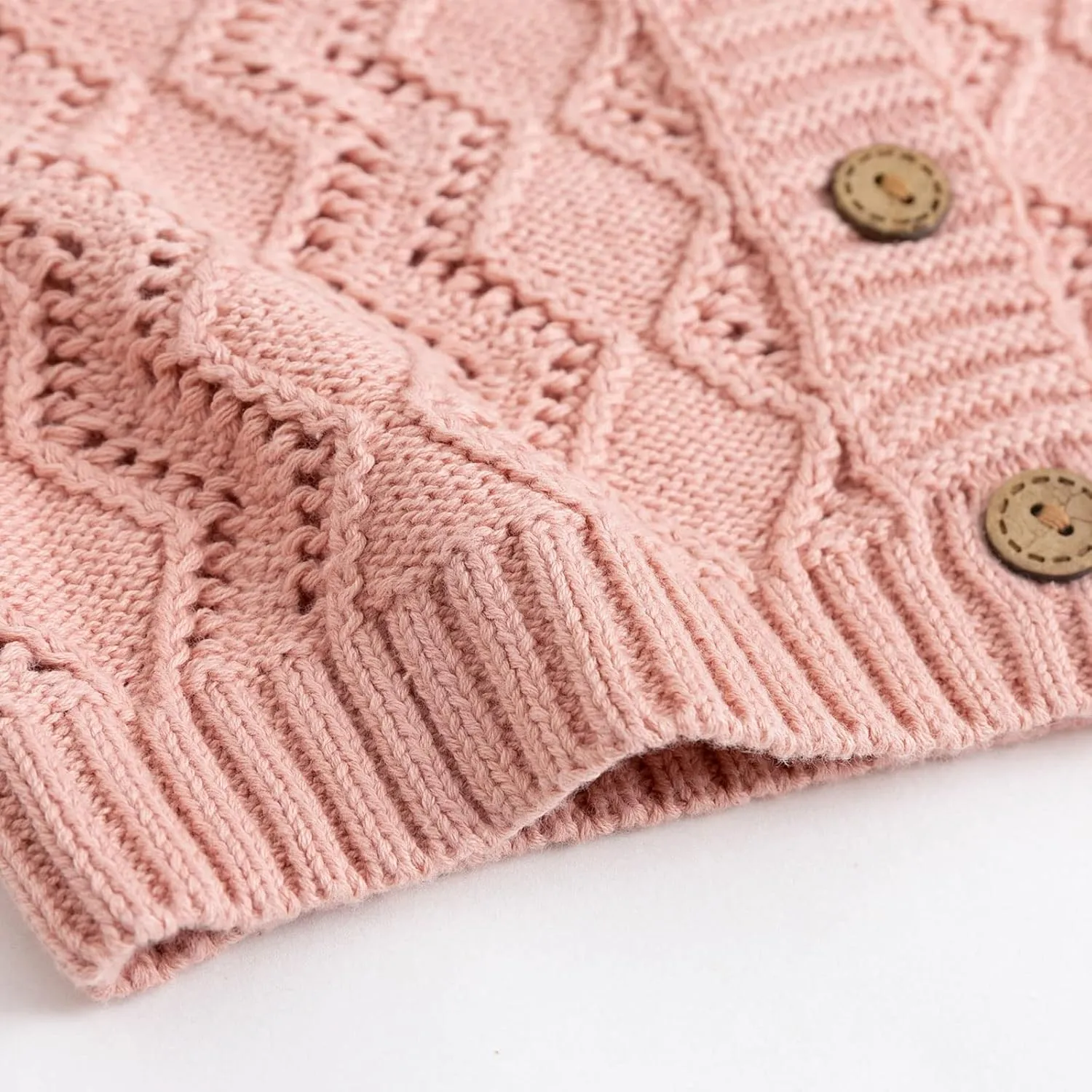 Curipeer Baby Girls Knitted Cardigan Pompoms Sweater Toddler Long Sleeve Jacket Outerwear 6M-4Y
