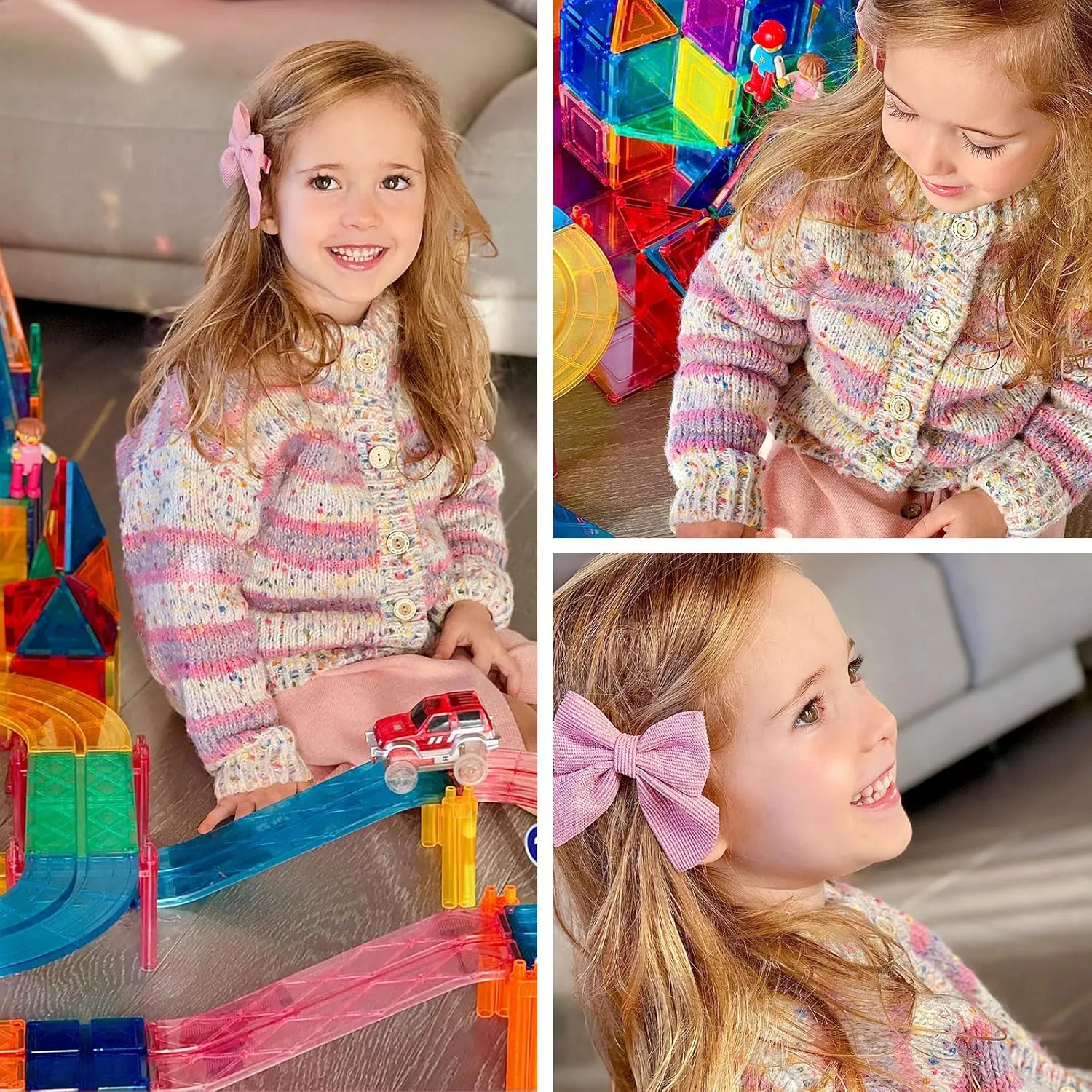 Curipeer Baby Girls Knitted Cardigan Pompoms Sweater Toddler Long Sleeve Jacket Outerwear 6M-4Y