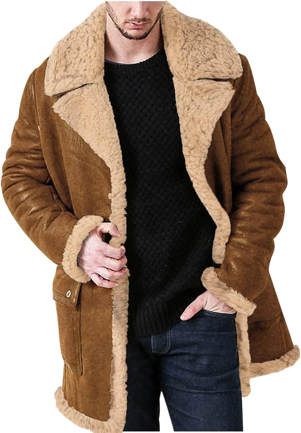 Dademeo Punk Washed Leather Jacket Men's Leather Jacket Fashion Stand Collar Motorcycle Leather Long Sleeve Casual Outwear