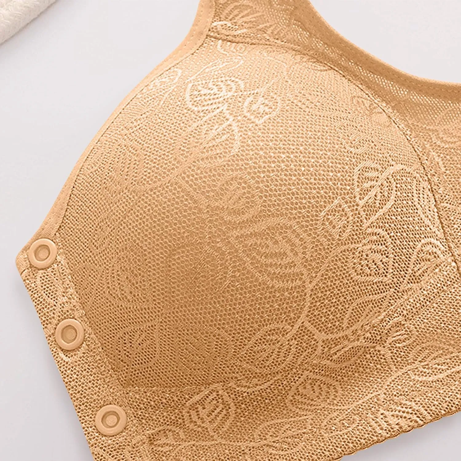 Daisy Bras for Older Women Front Closure Full Coverage Breathable Cotton Bras Plus Size Wireless Push up Everyday Bra