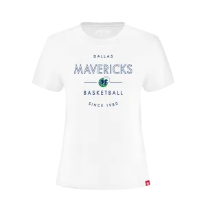 DALLAS MAVERICKS SPORTIQE WOMENS WHITE M-HAT SHORT SLEEVE TEE