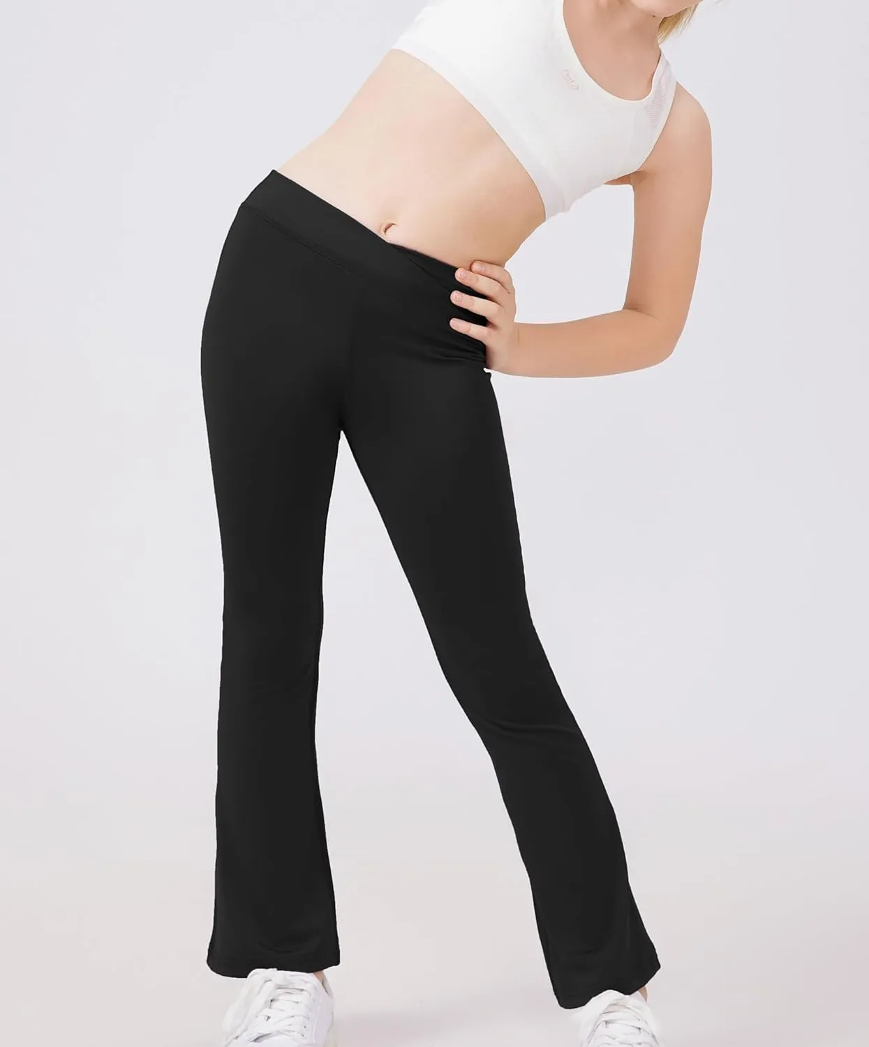 DANI CHINS Girls Athletic Bootcut Leggings Quick Dry Flared Compression Yoga Pants