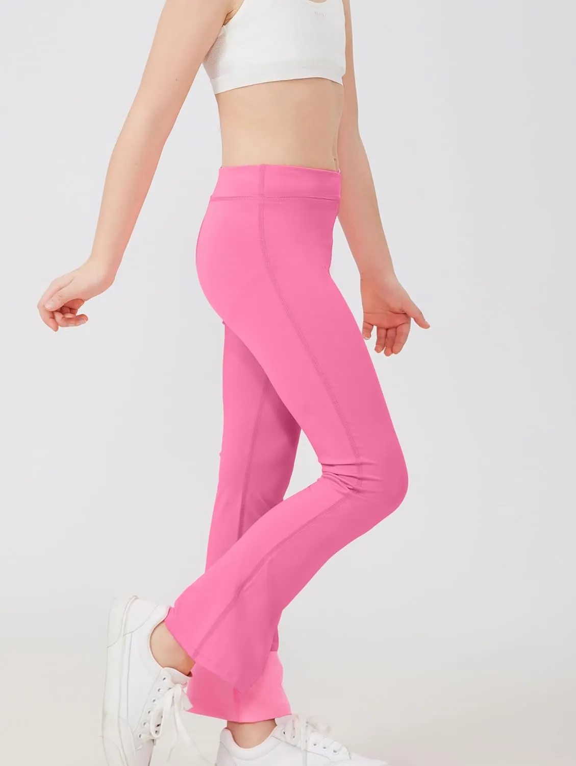 DANI CHINS Girls Athletic Bootcut Leggings Quick Dry Flared Compression Yoga Pants