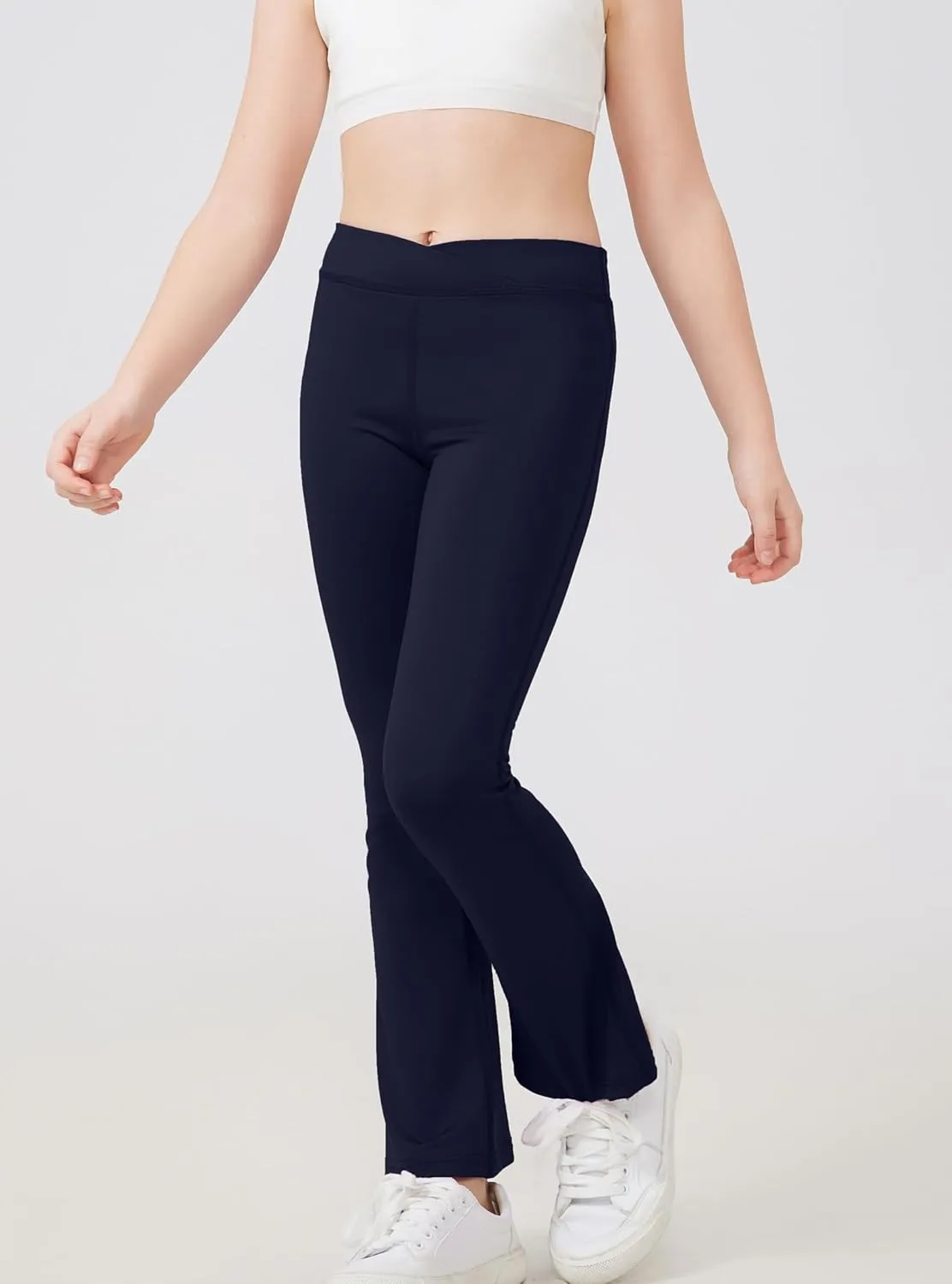 DANI CHINS Girls Athletic Bootcut Leggings Quick Dry Flared Compression Yoga Pants