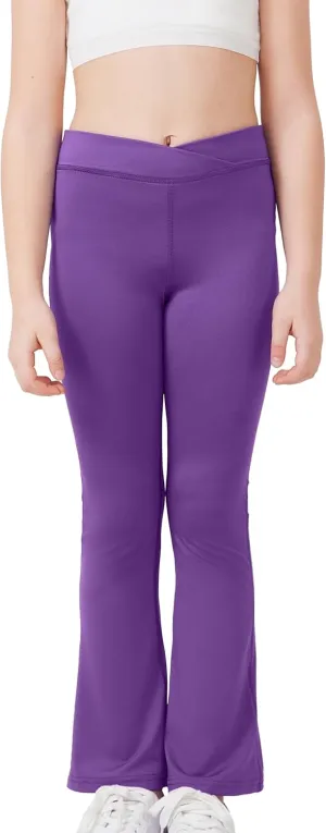 DANI CHINS Girls Athletic Bootcut Leggings Quick Dry Flared Compression Yoga Pants