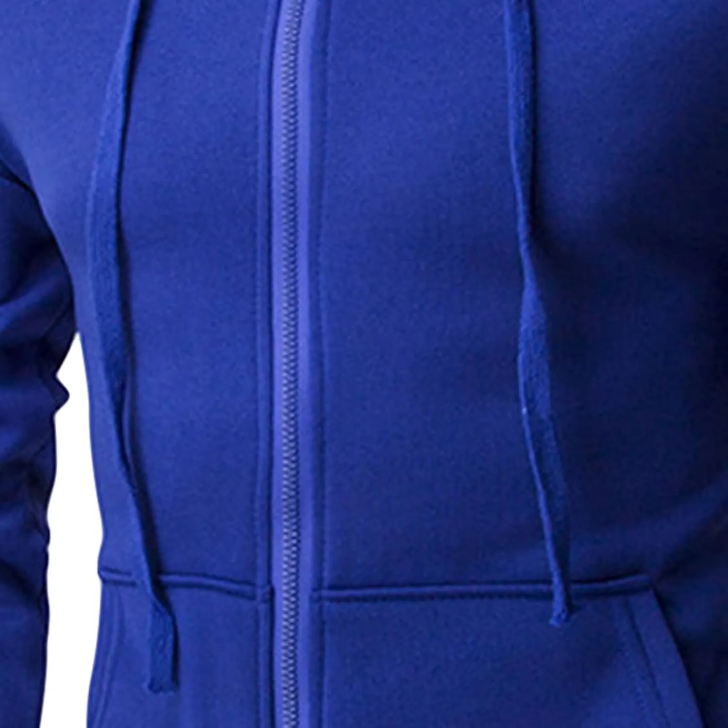DGHM-JLMY Men's Zipper Solid Color Hoodie Heavyweight Full Zip Hoodie with Arm Zip Pocket Zip-Front Cotton-Blend Sweatshirt