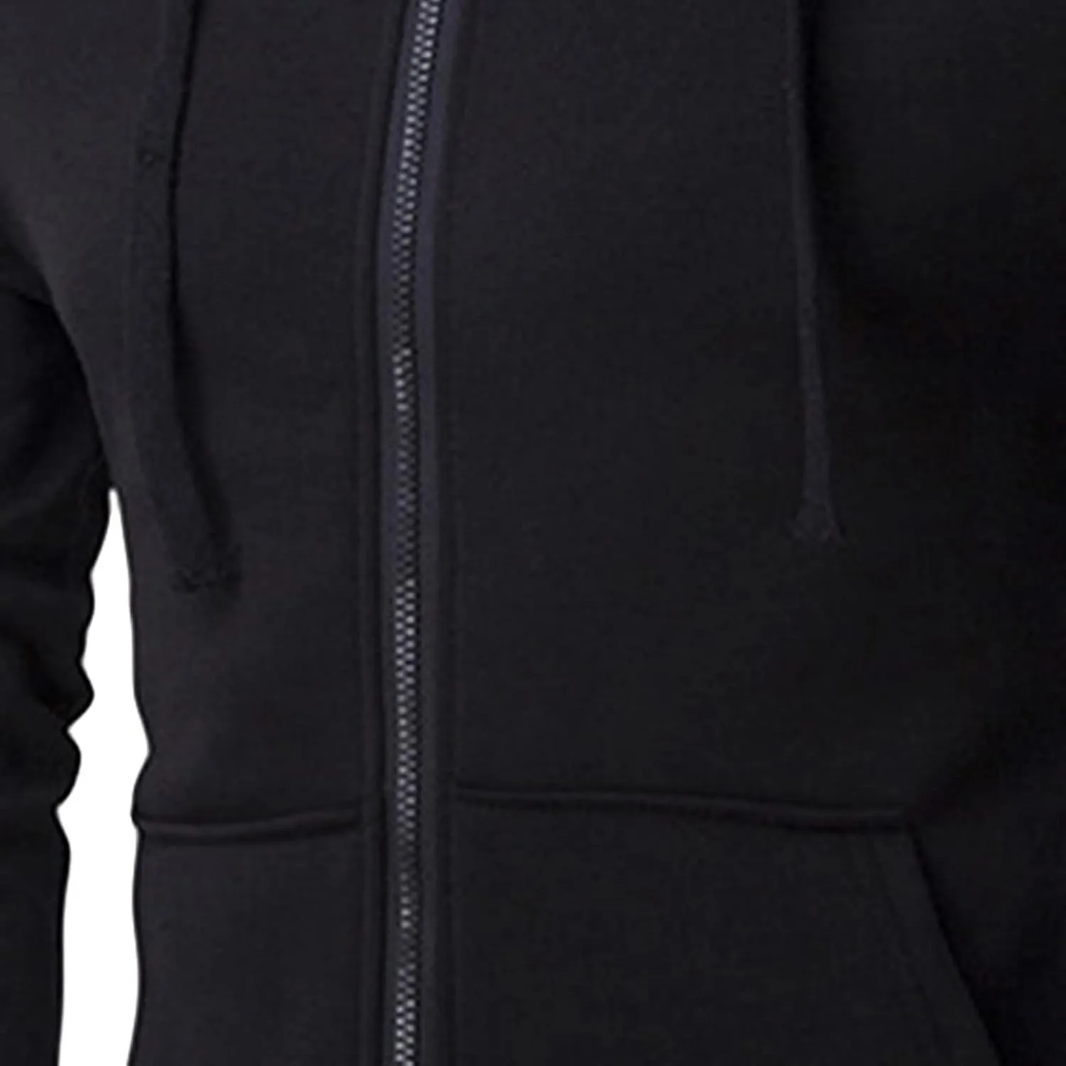 DGHM-JLMY Men's Zipper Solid Color Hoodie Heavyweight Full Zip Hoodie with Arm Zip Pocket Zip-Front Cotton-Blend Sweatshirt