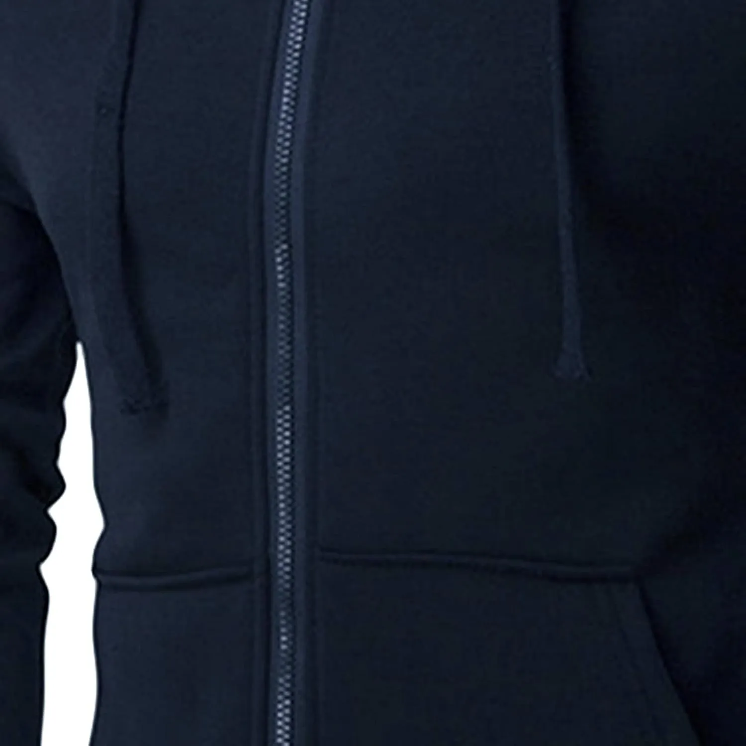 DGHM-JLMY Men's Zipper Solid Color Hoodie Heavyweight Full Zip Hoodie with Arm Zip Pocket Zip-Front Cotton-Blend Sweatshirt