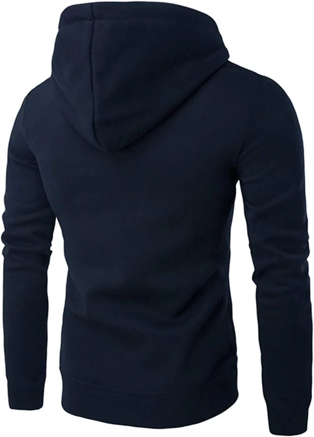DGHM-JLMY Men's Zipper Solid Color Hoodie Heavyweight Full Zip Hoodie with Arm Zip Pocket Zip-Front Cotton-Blend Sweatshirt