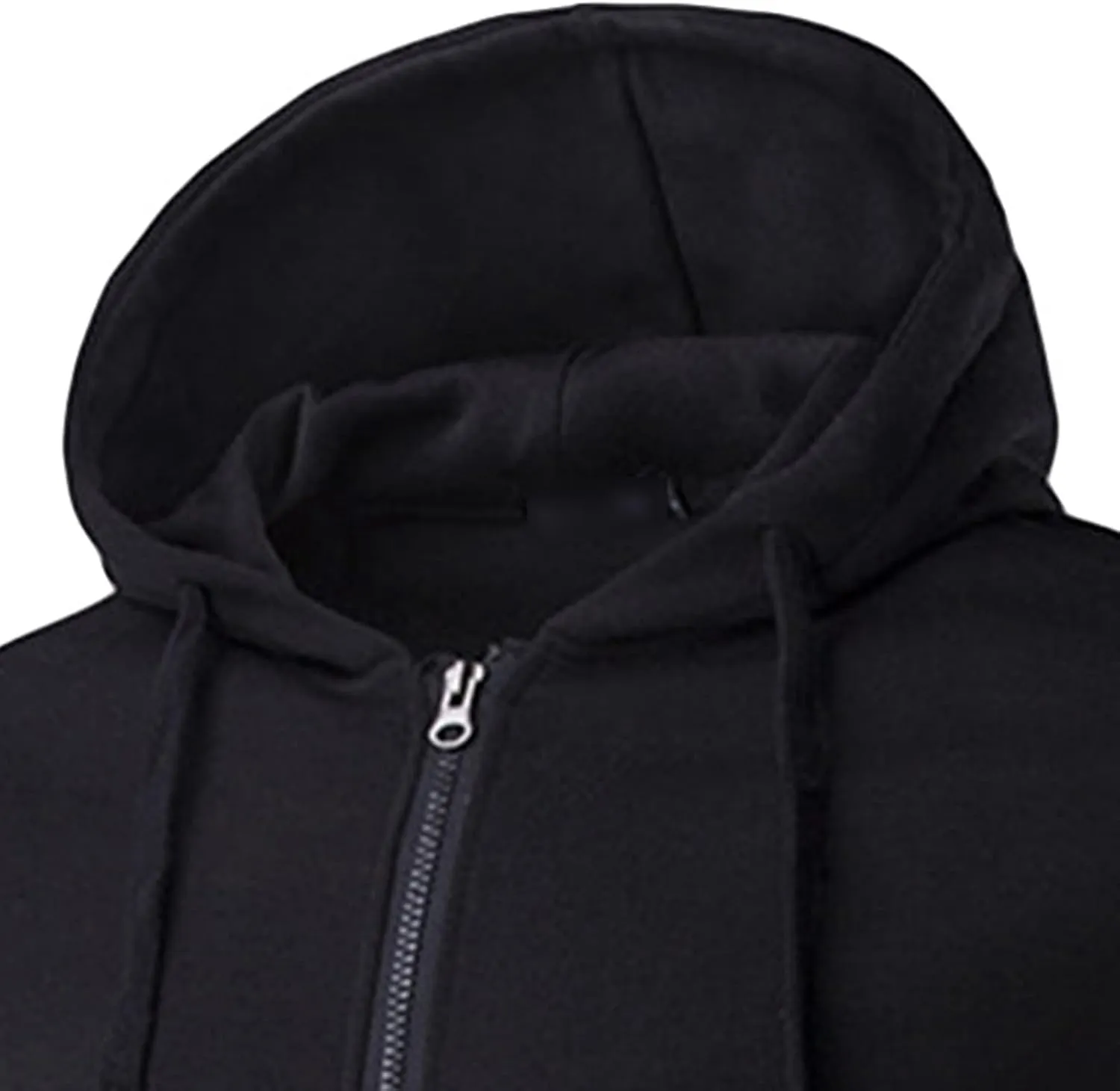 DGHM-JLMY Men's Zipper Solid Color Hoodie Heavyweight Full Zip Hoodie with Arm Zip Pocket Zip-Front Cotton-Blend Sweatshirt