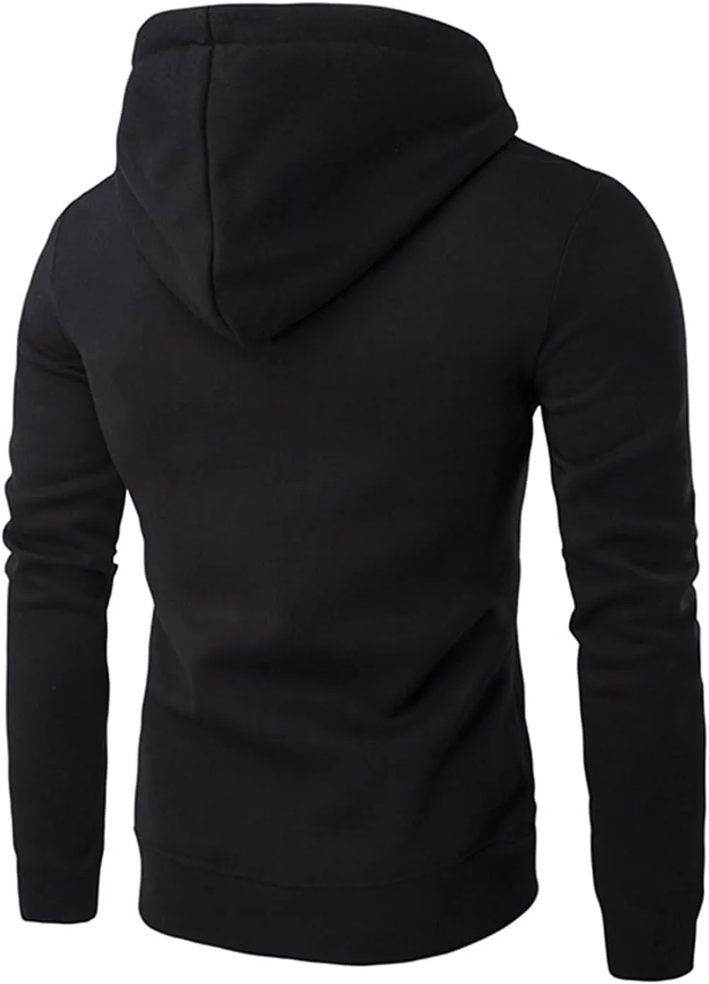 DGHM-JLMY Men's Zipper Solid Color Hoodie Heavyweight Full Zip Hoodie with Arm Zip Pocket Zip-Front Cotton-Blend Sweatshirt