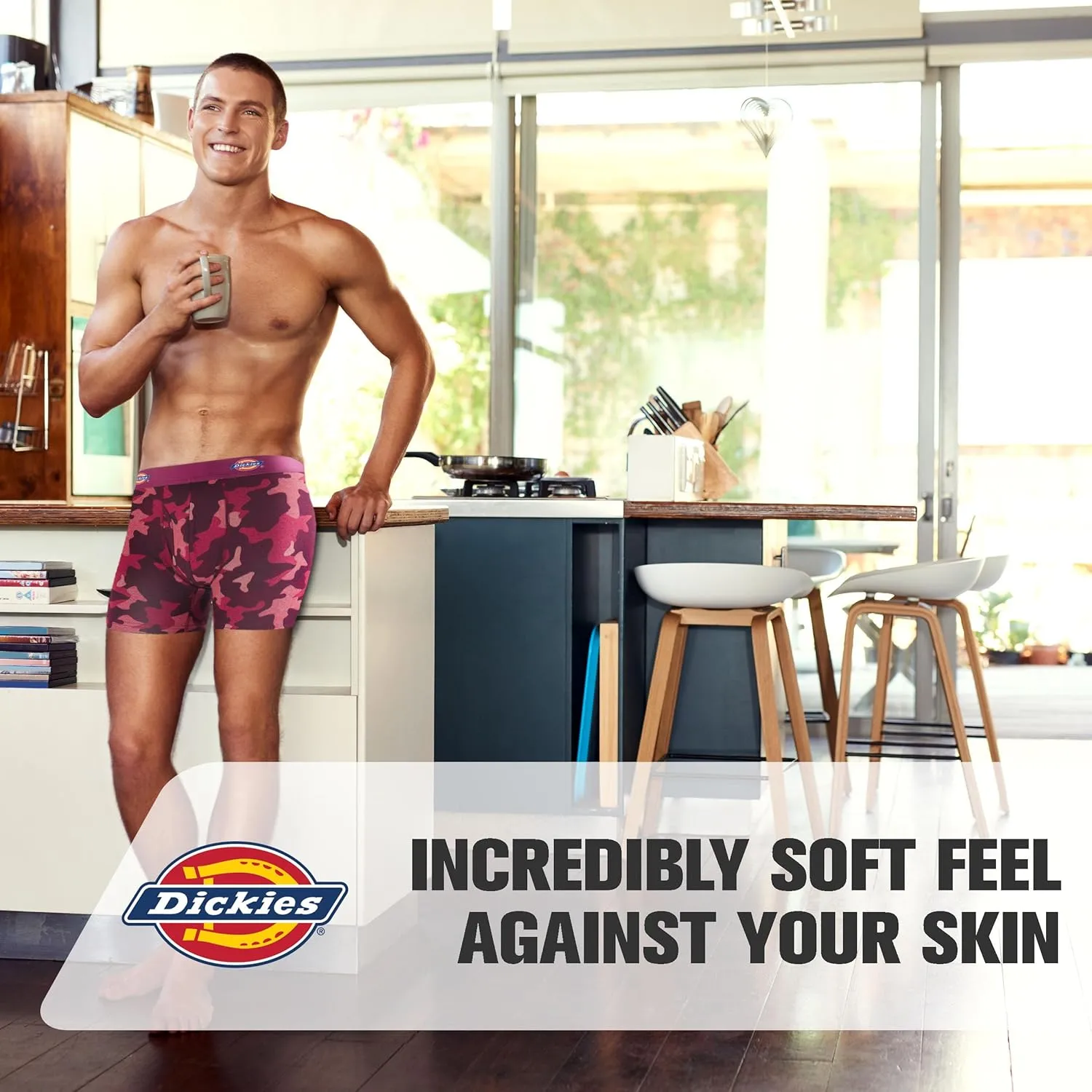 Dickies Mens Underwear 6 Pack Boxers for Men Breathable Cotton Boxer Briefs