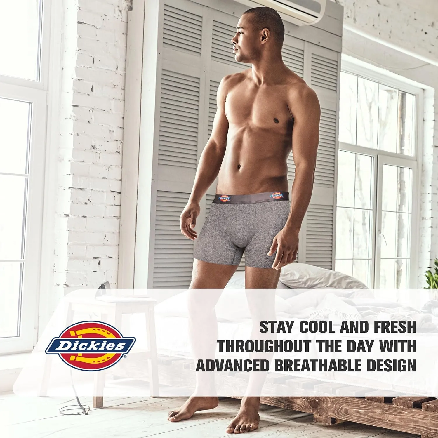 Dickies Mens Underwear 7 Pack Mens Boxer Briefs for Men Cotton Stretch