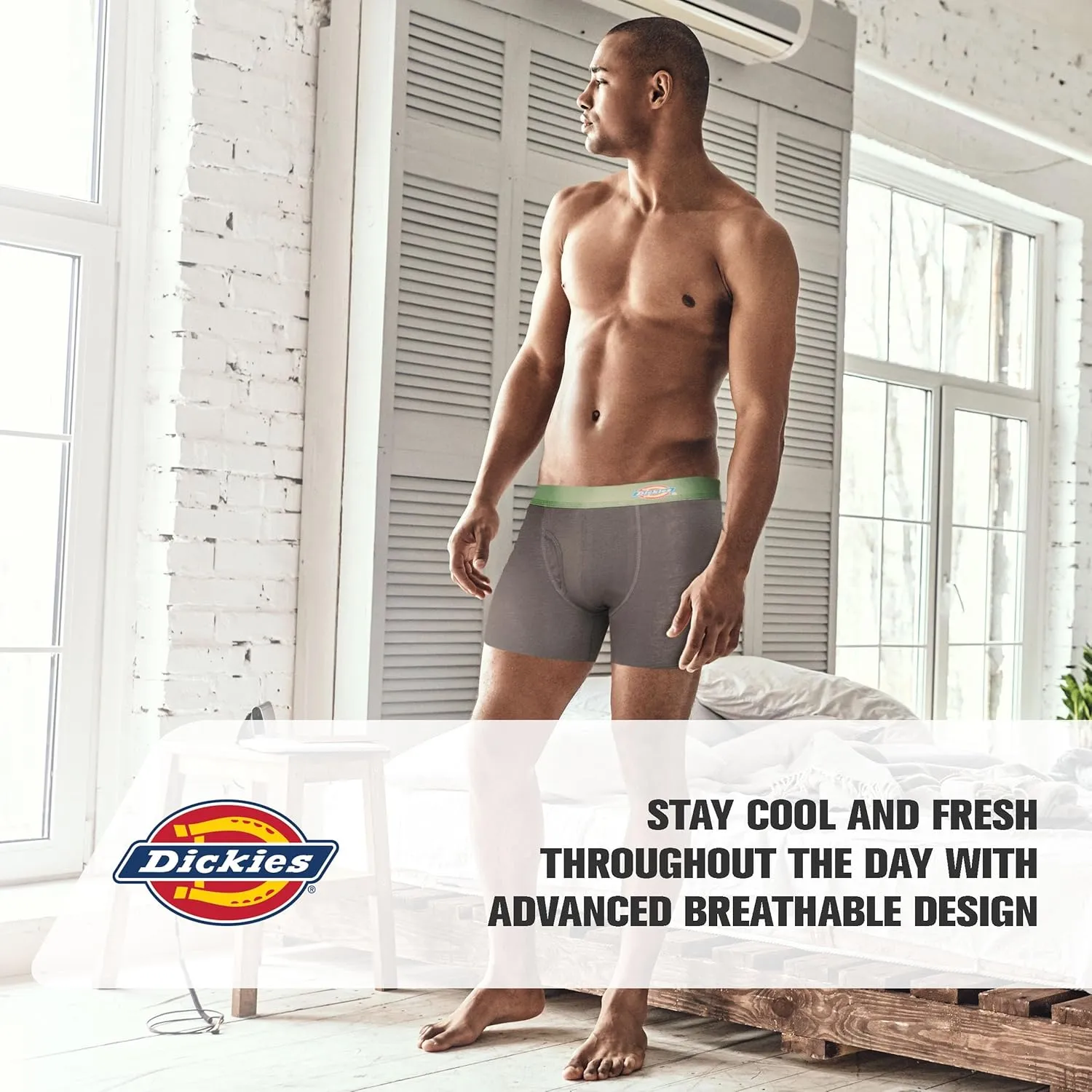 Dickies Mens Underwear 7 Pack Mens Boxer Briefs for Men Cotton Stretch