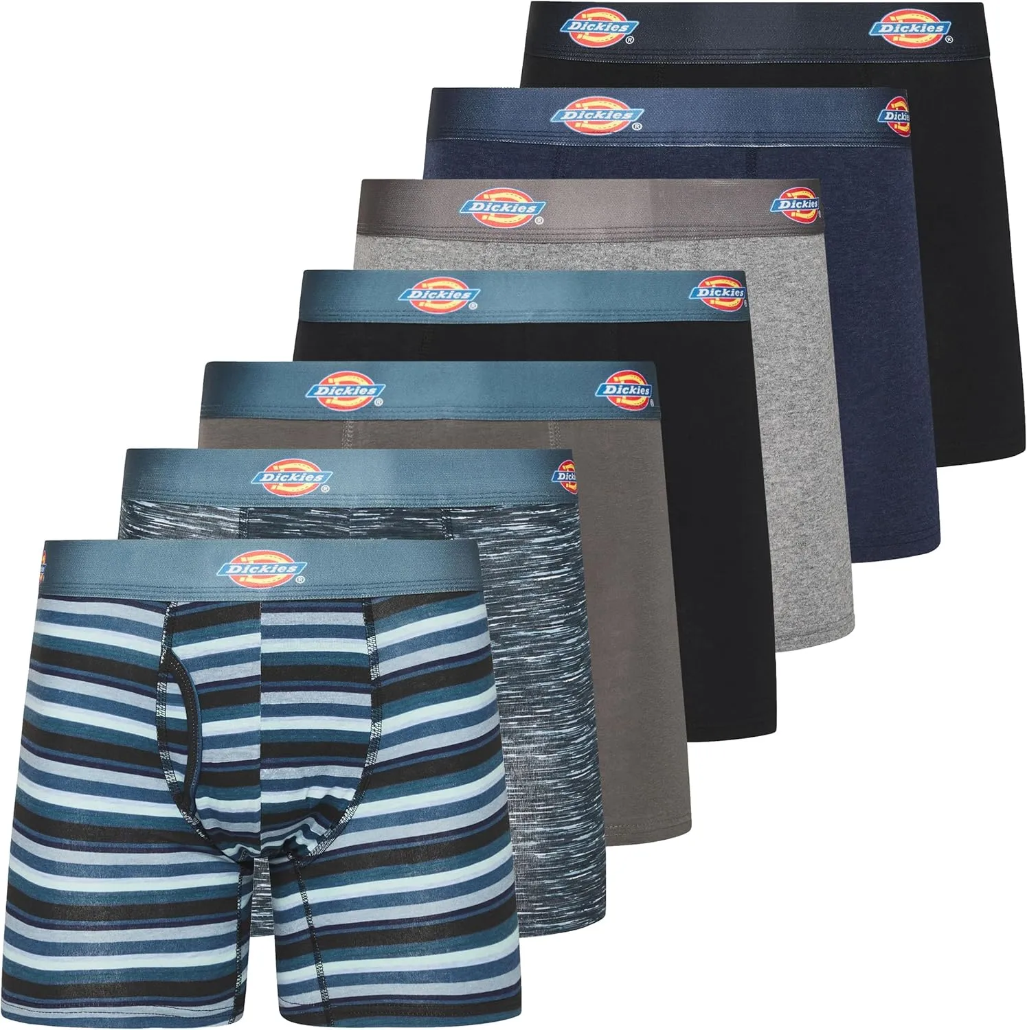 Dickies Mens Underwear 7 Pack Mens Boxer Briefs for Men Cotton Stretch