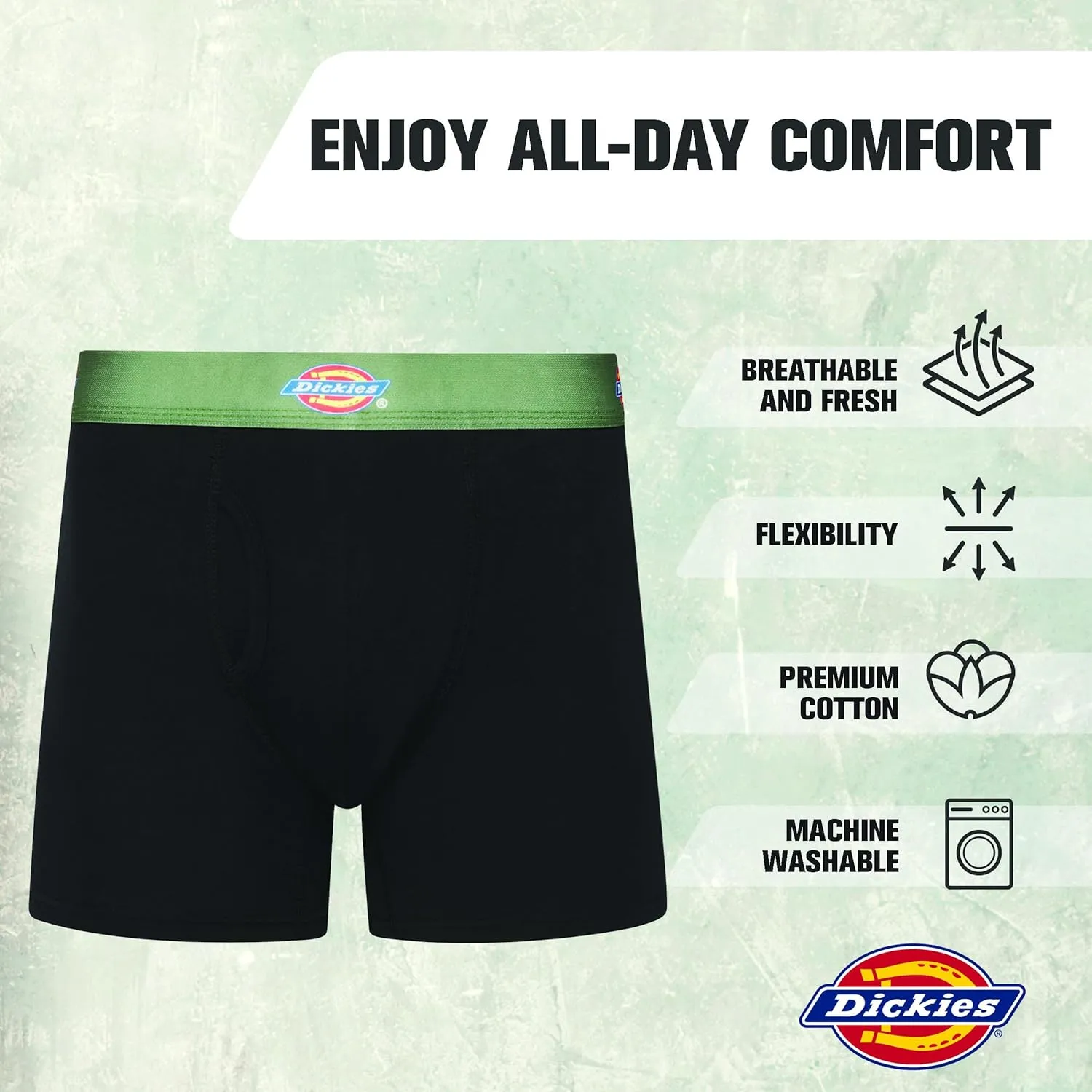 Dickies Mens Underwear 7 Pack Mens Boxer Briefs for Men Cotton Stretch