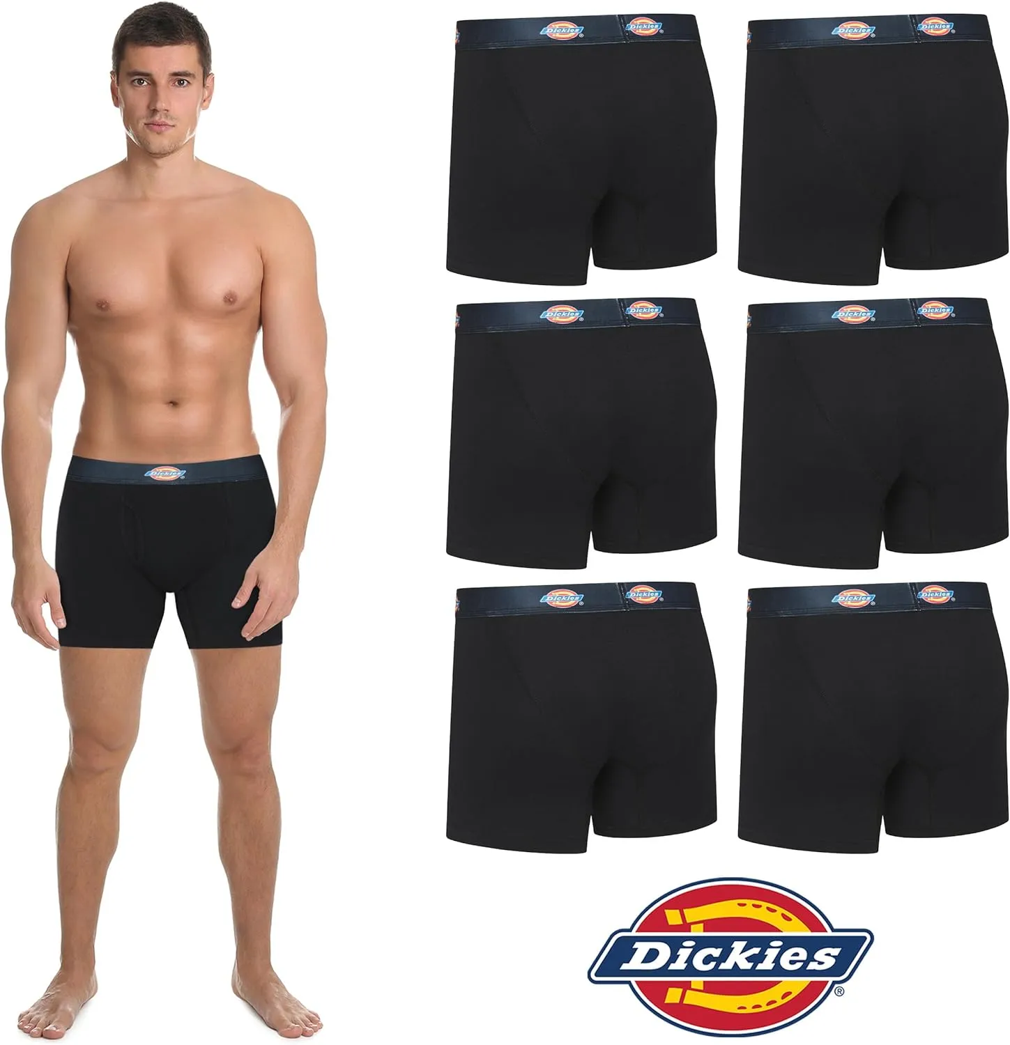 Dickies Mens Underwear 7 Pack Mens Boxer Briefs for Men Cotton Stretch