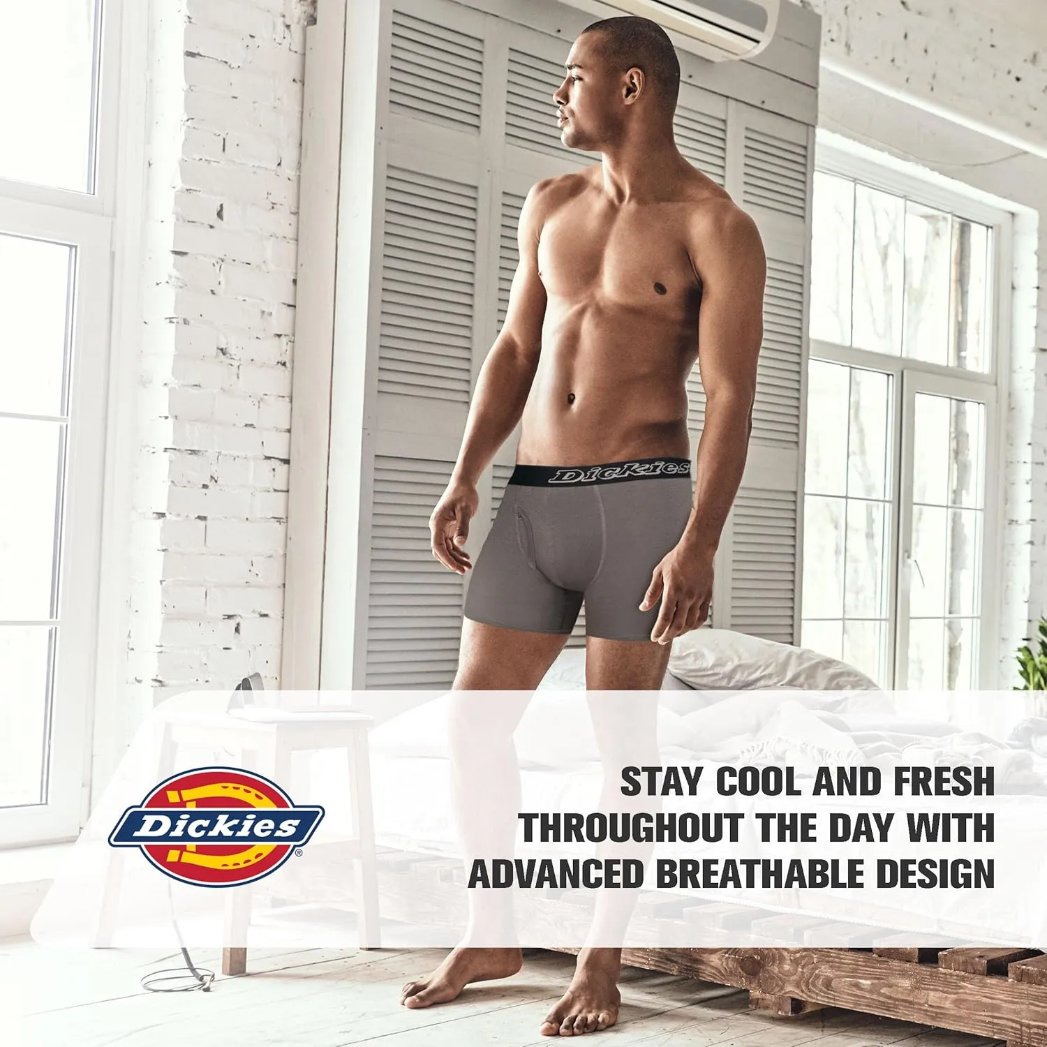 Dickies Mens Underwear 7 Pack Mens Boxer Briefs for Men Cotton Stretch