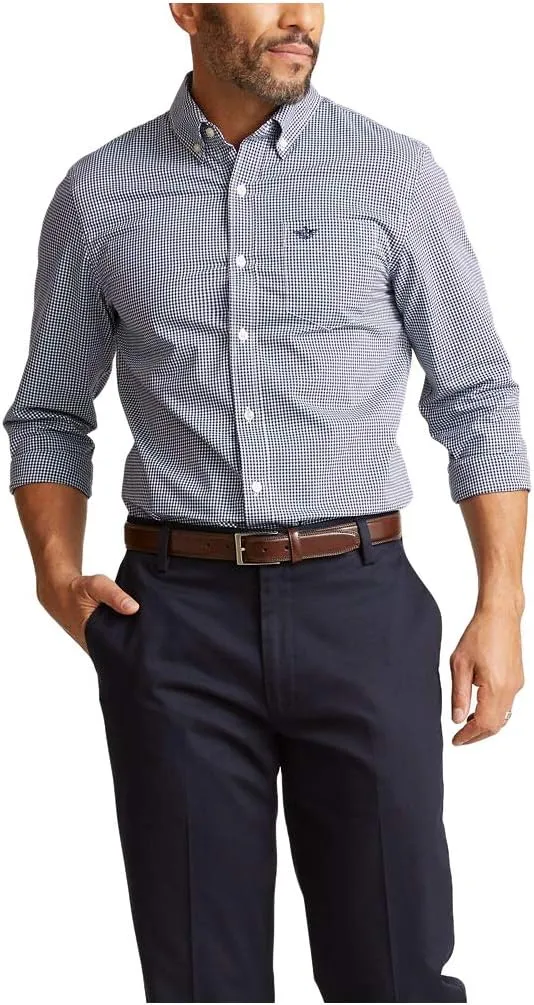 Dockers Men's Classic Fit Long Sleeve Signature Comfort Flex Shirt (Standard and Big & Tall)