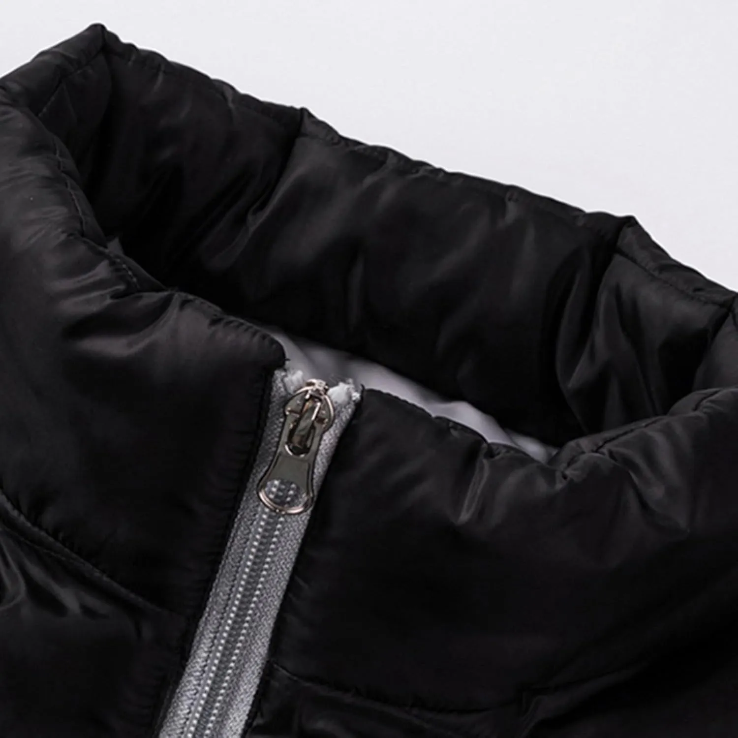 Down Jacket Men No Hood Lightweight Packable Puffer Jacket Stand Collar Zip Up Windbreaker Bubble Outwear Coat