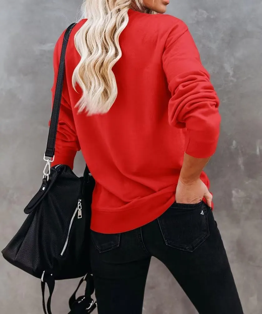 Dressmine Womens Crewneck Mama Sweatshirt Oversized Maternity Long Sleeve Shirt Cute Sweaters Graphic Hoodies
