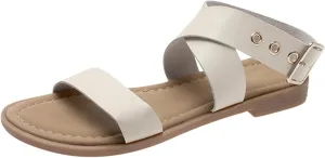 Dressy Sandals for Women Backless Width Strap Casual Flat Sandal Comfortable Comfy Summer Vacation Shoes