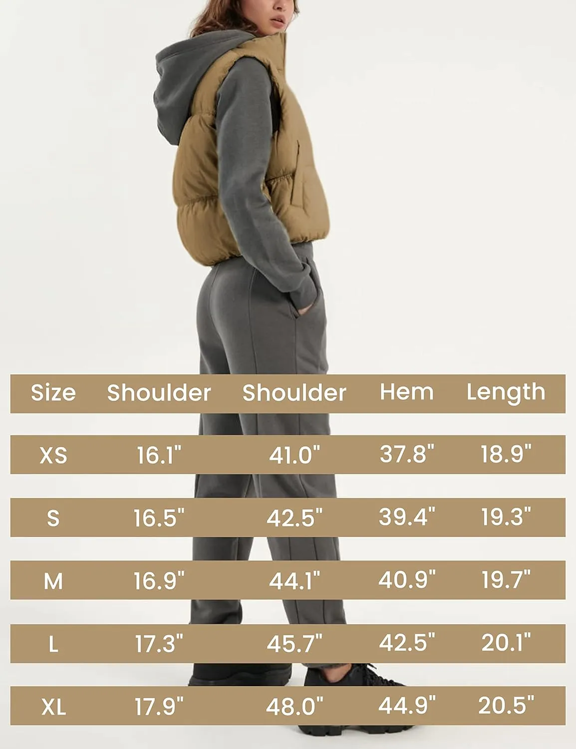 EsheSy Women's Cropped Puffer Vest Stand Collar Full Zip Sleeveless Warm Padded Jacket