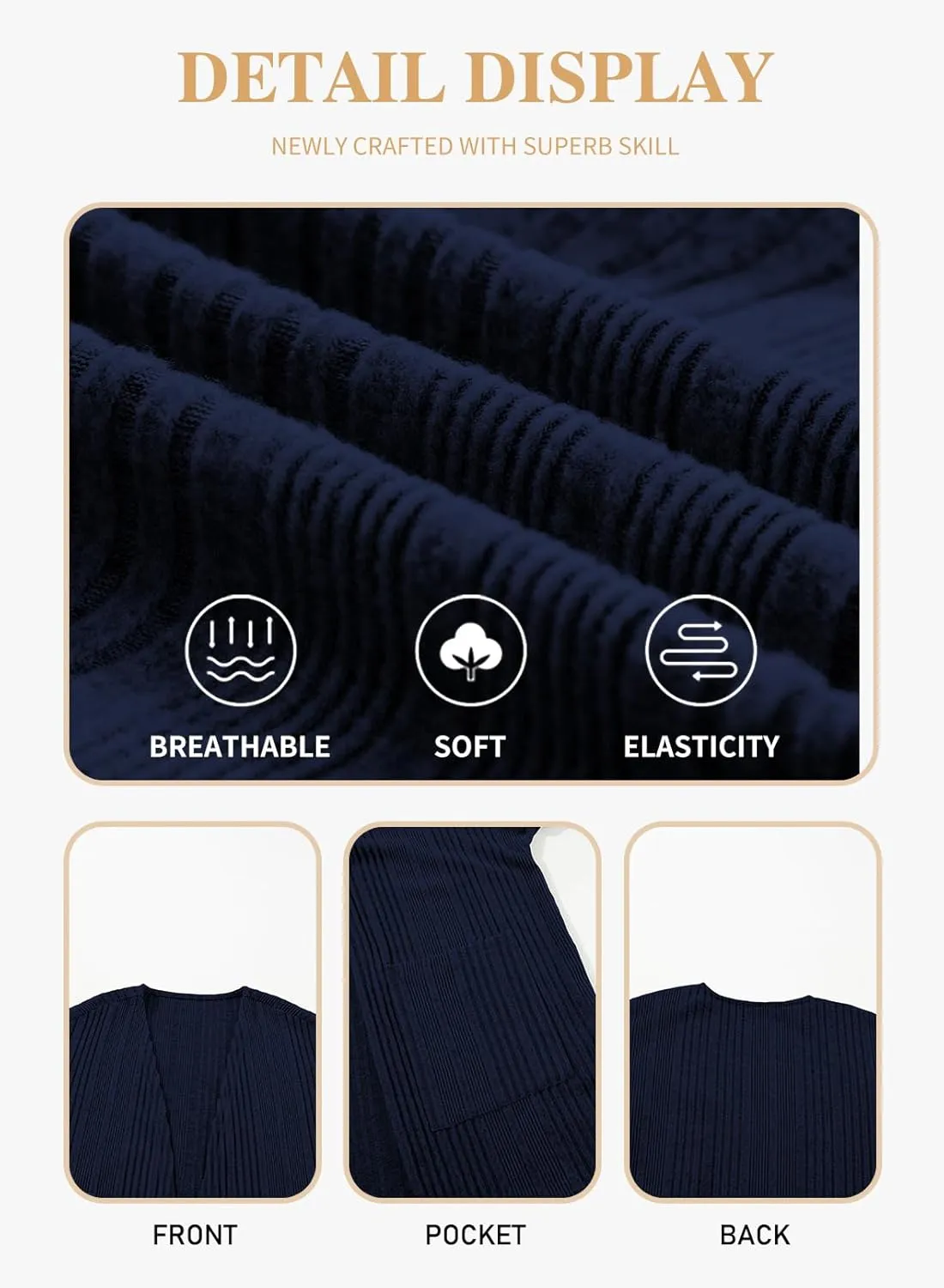 Eytino Womens Plus Size Cardigan Long Sleeve Open Front Casual Knit Sweaters with Pockets Loose Outwear(1X-5X)