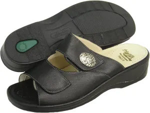 Fidelio Women's Hallux Fabia Bunion Relief Slide Sandal 33501 (Black) Wide Width (41 EU)