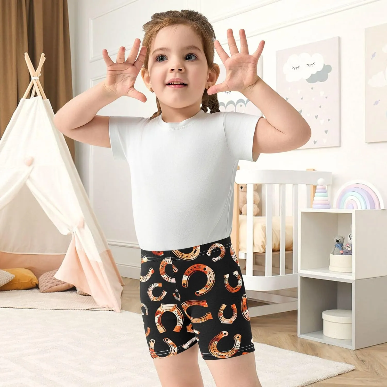 Fisyme Girls Shorts Kids Toddler Girl Bike Cartwheel Under Dress Shorts