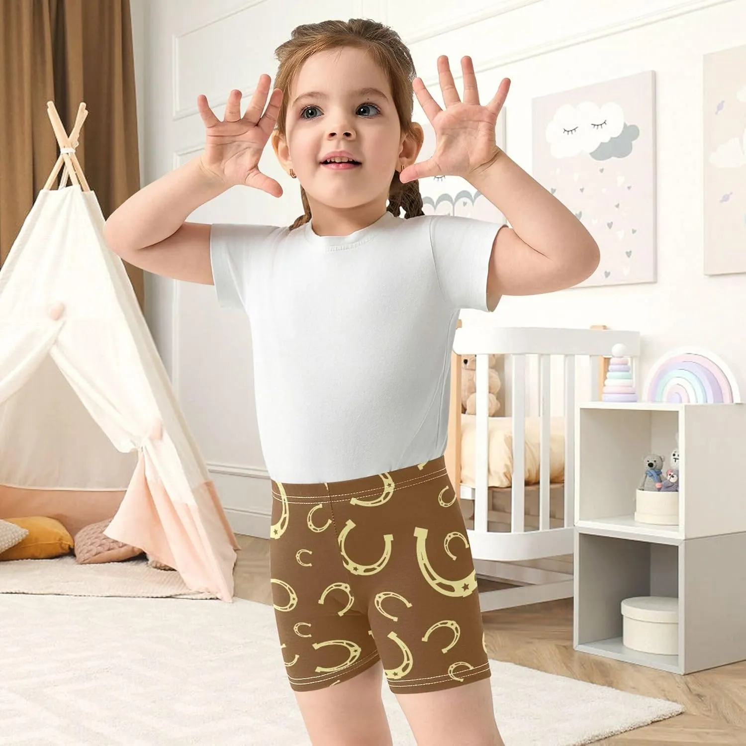 Fisyme Girls Shorts Kids Toddler Girl Bike Cartwheel Under Dress Shorts