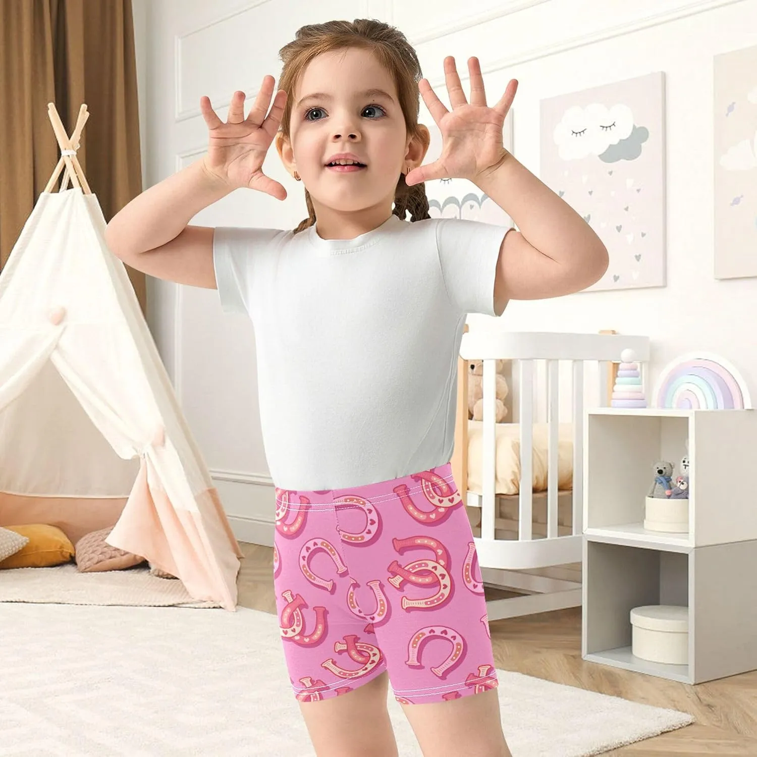 Fisyme Girls Shorts Kids Toddler Girl Bike Cartwheel Under Dress Shorts