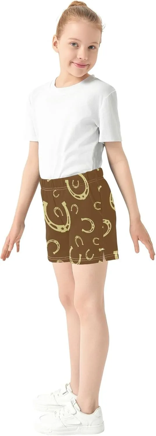 Fisyme Girls Shorts Summer Beach Casual Sweat Athletic Shorts for Kids Teen Girl