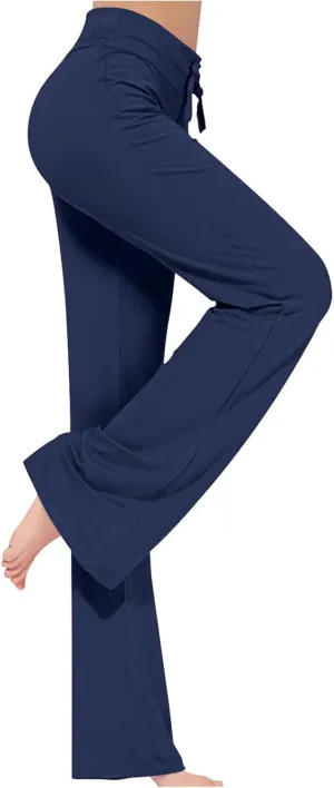 Flared Leggings for Women Drawstring High Waisted Flare Bootcut Yoga Pants Lounge Soft Wide Leg Pajama Pants