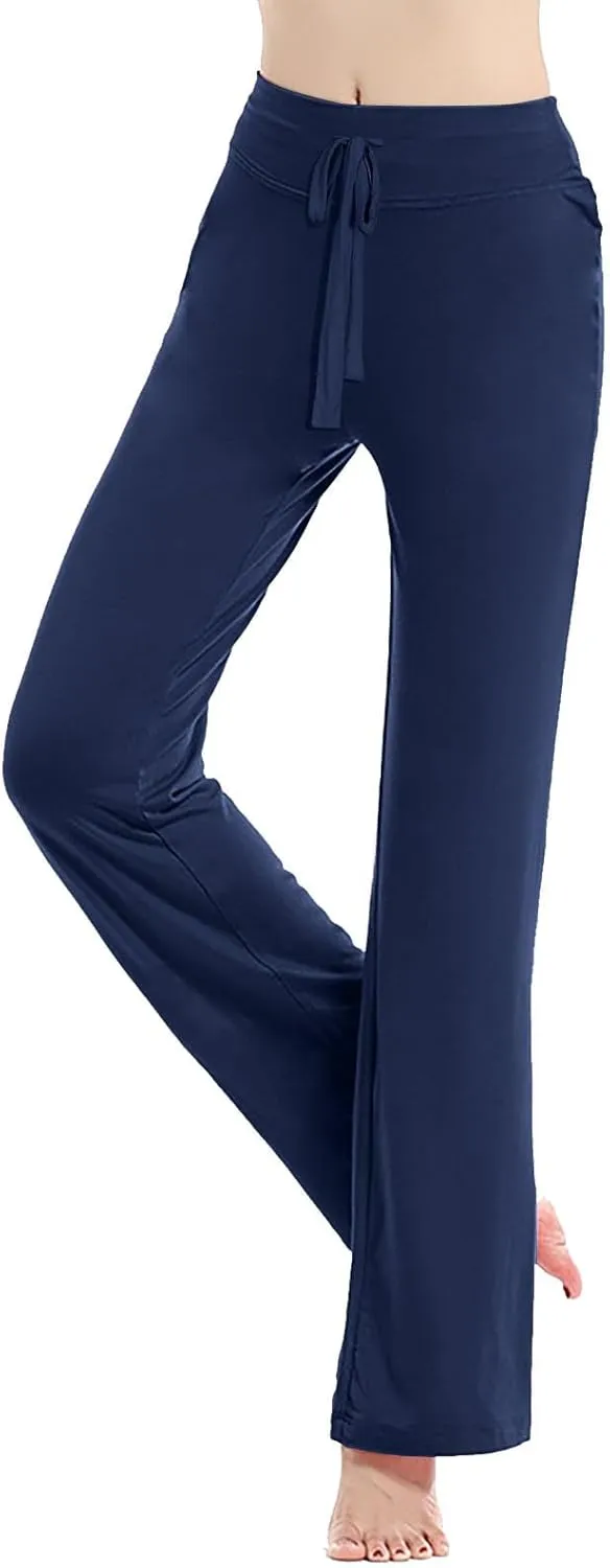Flared Leggings for Women Drawstring High Waisted Flare Bootcut Yoga Pants Lounge Soft Wide Leg Pajama Pants