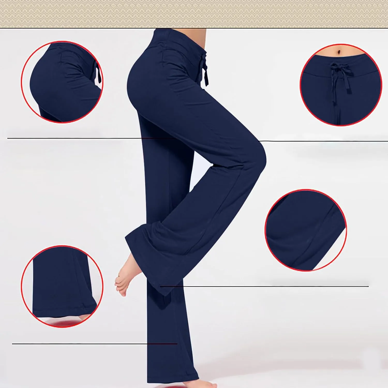 Flared Leggings for Women Drawstring High Waisted Flare Bootcut Yoga Pants Lounge Soft Wide Leg Pajama Pants