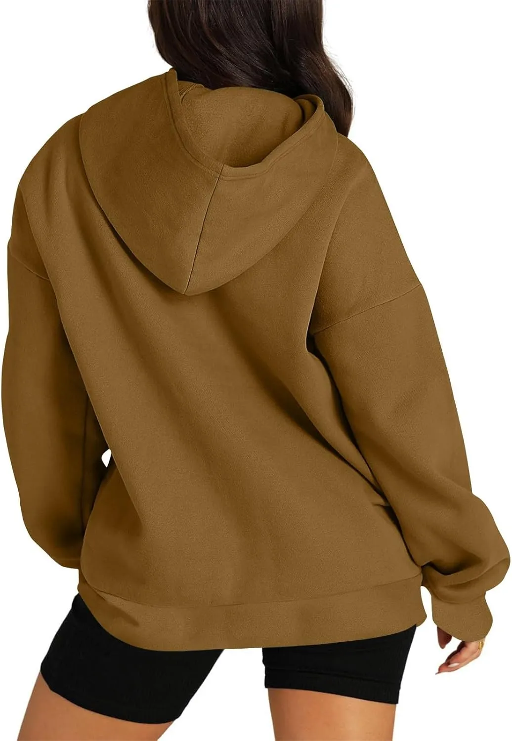 Fleece Hoodies for Women Baggy Drop Shoulder Oversized Sweatshirt Trendy Y2K Hoodie Casual Pullover Tops with Pockets