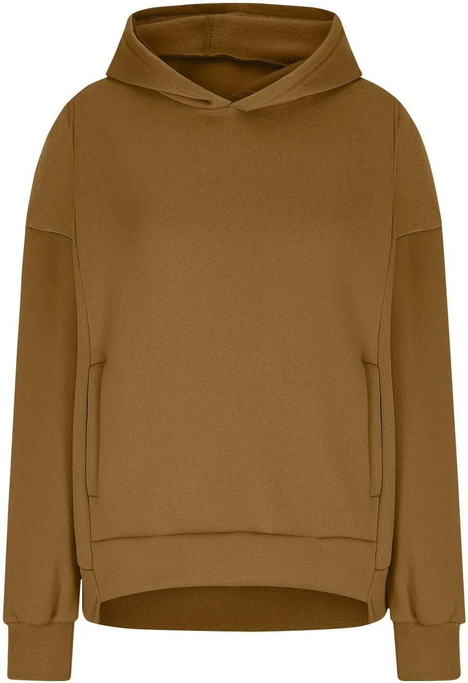 Fleece Hoodies for Women Baggy Drop Shoulder Oversized Sweatshirt Trendy Y2K Hoodie Casual Pullover Tops with Pockets