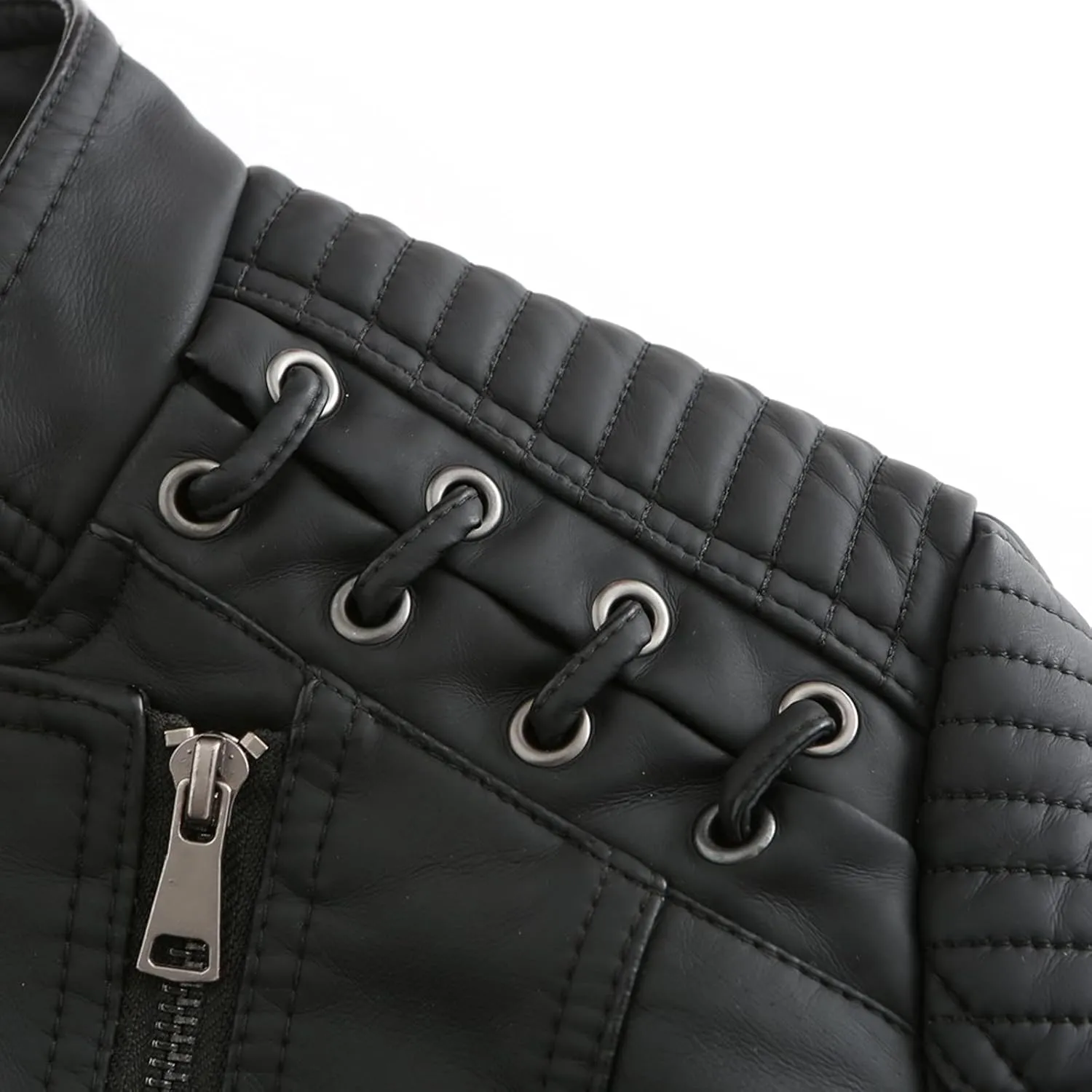 FOMOYUU Leather Jacket Women Faux Oversized Motorcycle Zipper Bomber PU Bike Coat 2024 Fall Fashion Outfits with Pockets