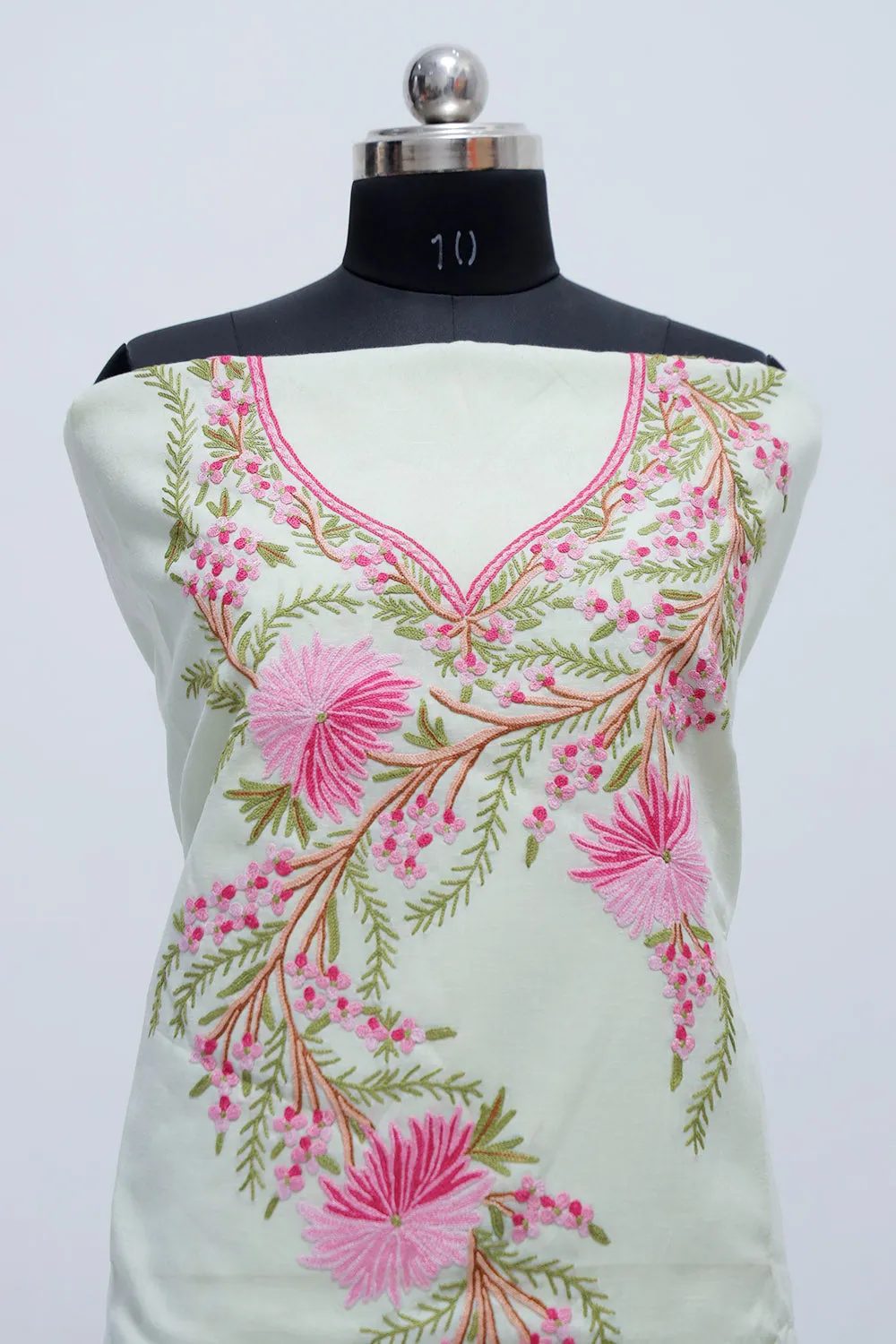 Fresh Lemonish Yellow Colour Cotton Suit With Beautiful Kashmiri Embroidery Definitely Add Elegance.