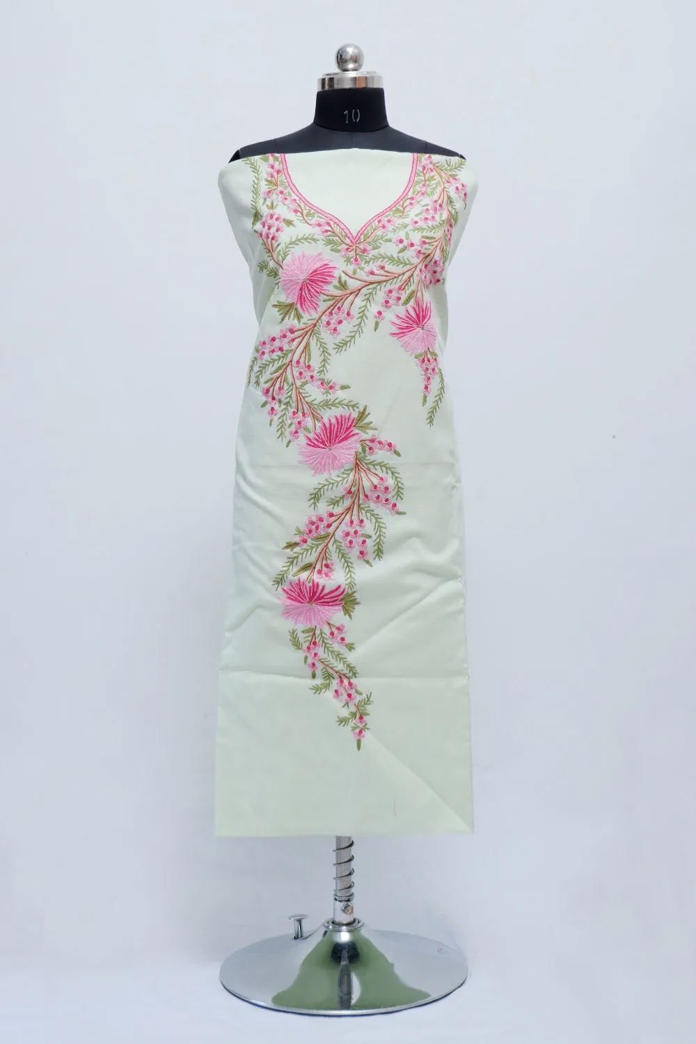 Fresh Lemonish Yellow Colour Cotton Suit With Beautiful Kashmiri Embroidery Definitely Add Elegance.